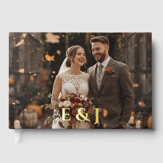 Personalisiertes Rustikales Herbstfoil Gästebuch m (Vorderseite)