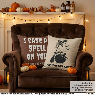 Personalisiertes Rustikales Hexen-Halloween Kissen