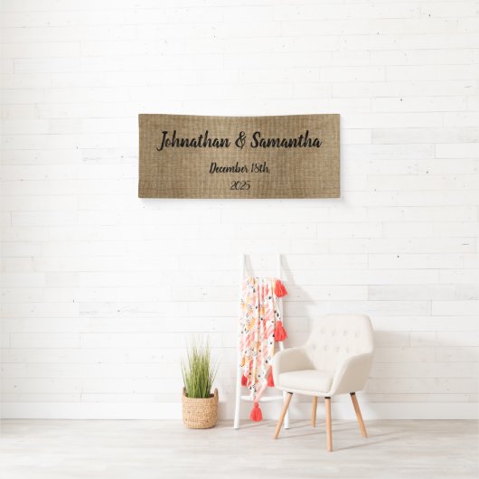 Personalisiertes rustikales Hochzeitsbanner – Indi Banner (Insitu)