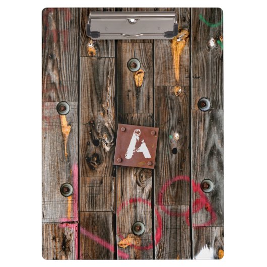 Personalisiertes Rustikales Holz Klemmbrett (Vorderseite)