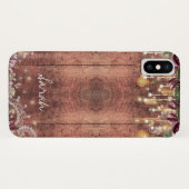 Personalisiertes rustikales Holz & Licht Case-Mate iPhone Hülle (Rückseite (Horizontal))
