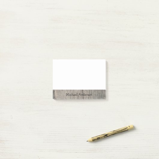 Personalisiertes rustikales Holz Post-it Klebezettel (Auf Schreibtisch)