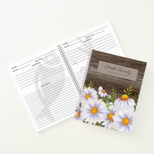 Personalisiertes rustikales Holz Weißer Milchrezep Notizblock (Innenseite)