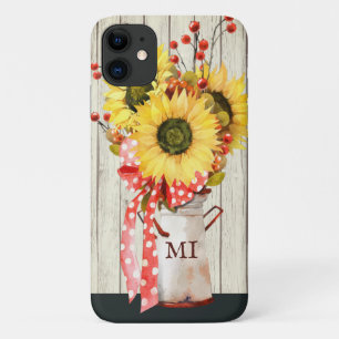 Personalisiertes rustikales Land Sonnenblumen auf  Case-Mate iPhone Hülle