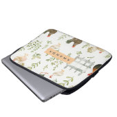Personalisiertes Rustikales Landhaus Hühnchen & Gr Laptopschutzhülle (Vorne Knopf)