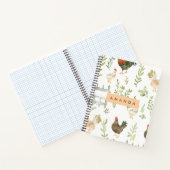 Personalisiertes Rustikales Landhaus Hühnchen & Gr Notizblock (Innenseite)