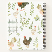 Personalisiertes Rustikales Landhaus Hühnchen & Gr Notizblock (Rückseite)