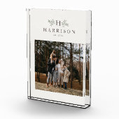 Personalisiertes rustikales Monogramm Fotoblock (Rechts)