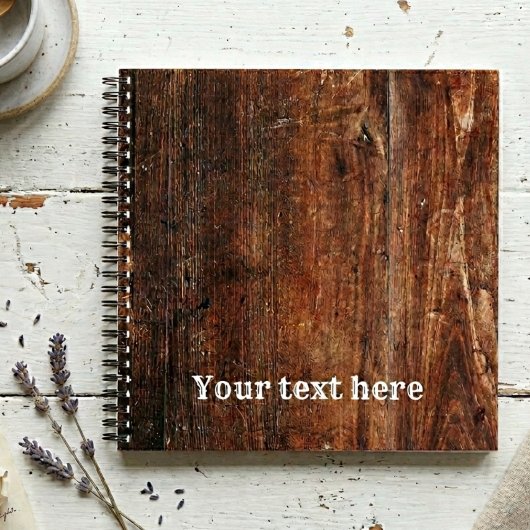Personalisiertes Rustikales Old Wood Spiralheft Notizblock