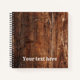 Personalisiertes Rustikales Old Wood Spiralheft Notizblock