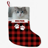 Personalisiertes rustikales Red Buffalo Cat Name F Kleiner Weihnachtsstrumpf (Vorderseite)