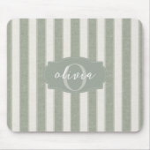 Personalisiertes Rustikales Salbeigrün Gestreift Mousepad (Vorne)