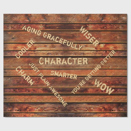 Personalisiertes Rustikales Schleifpapier mit Alte Geschenkpapier (Flach)