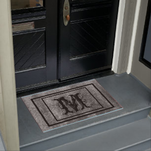 Personalisiertes rustikales Stone Monogramm Fußmatte
