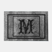 Personalisiertes rustikales Stone Monogramm Fußmatte (Vorderseite)