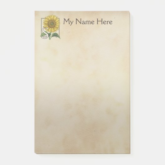 Personalisiertes S für Post-it Klebezettel (Vorderseite)