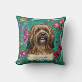 Personalisiertes Sable Lhasa Apso Blumenkissen Kissen