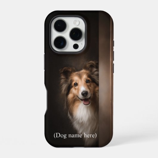Personalisiertes Sable-Sheltie-Porträt iPhone Hülle (Rückseite)