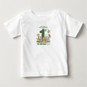 Personalisiertes Safari 1. Geburtstags-T-Shirt für Baby T-shirt