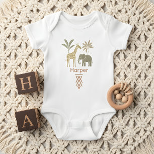 Personalisiertes Safari-Baby-Bib Benutzerdefinie Baby Strampler