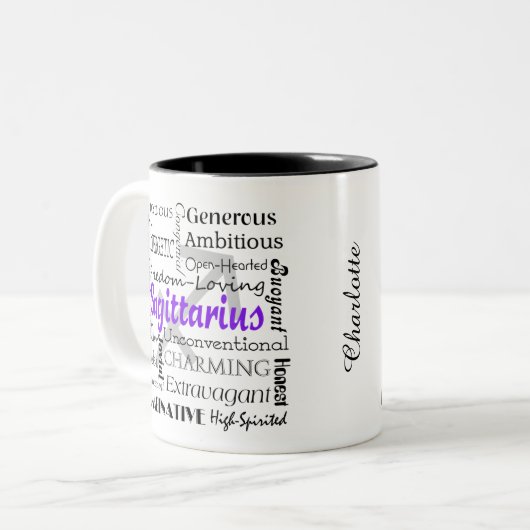 Personalisiertes Sagittarius Astrologie Zodiac Hor Zweifarbige Tasse (Vorderseite Links)