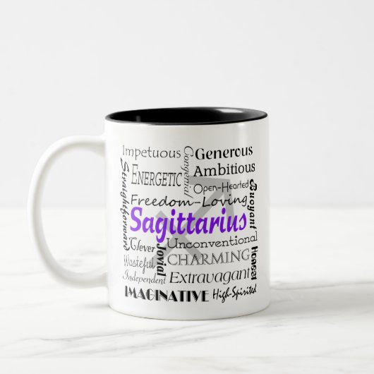 Personalisiertes Sagittarius Astrologie Zodiac Hor Zweifarbige Tasse (Links)