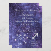 Personalisiertes Sagittarius Zodiac Galaxy Party Einladung (Vorne/Hinten)