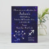 Personalisiertes Sagittarius Zodiac Galaxy Party Einladung (Stehend Vorderseite)