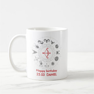 Personalisiertes Sagittarius Zodiac Geburtstagsges Kaffeetasse