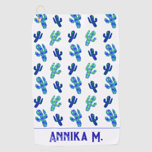 Personalisiertes Saguaro Cactus Pattern Golfhandtuch (Vorderseite)
