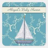 Personalisiertes Sailboat Baby Shower Stickers (Vorderseite)