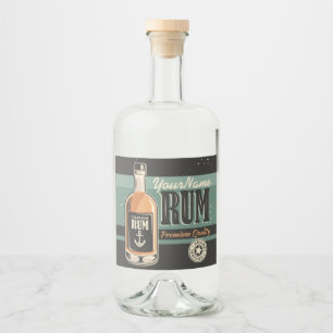 Personalisiertes Sailor Rum Liquor Flasche Retro S Alkoholflaschenetikett