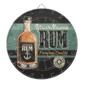 Personalisiertes Sailor Rum Liquor Flasche Retro S Dartscheibe (vorne)
