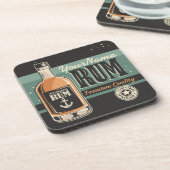 Personalisiertes Sailor Rum Liquor Flasche Retro S Getränkeuntersetzer (Linke Seite)