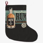 Personalisiertes Sailor Rum Liquor Flasche Retro S Großer Weihnachtsstrumpf (Vorderseite)