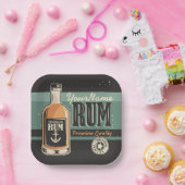 Personalisiertes Sailor Rum Liquor Flasche Retro S Pappteller (Party)