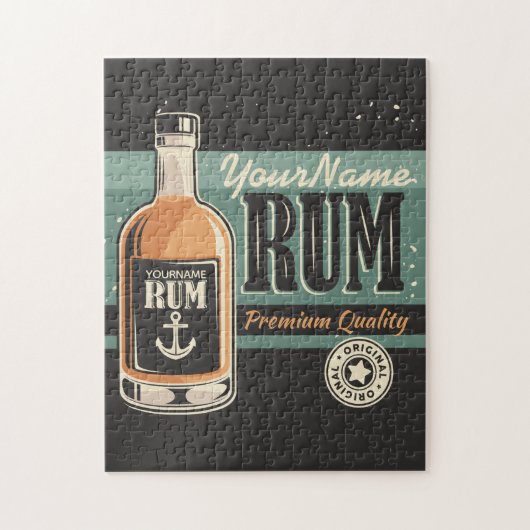 Personalisiertes Sailor Rum Liquor Flasche Retro S Puzzle (Vertikal)