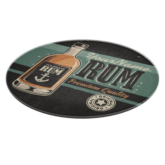 Personalisiertes Sailor Rum Liquor Flasche Retro S Schneidebrett (Ecke)