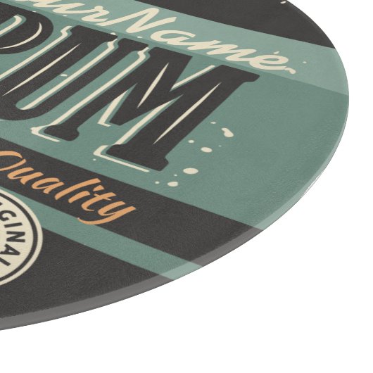 Personalisiertes Sailor Rum Liquor Flasche Retro S Schneidebrett (Ecke)