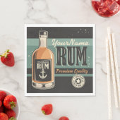 Personalisiertes Sailor Rum Liquor Flasche Retro S Serviette (Beispiel)