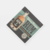 Personalisiertes Sailor Rum Liquor Flasche Retro S Serviette (Ecke)