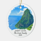 Personalisiertes Saint Lucia Ornament, Karibik Keramik Ornament (Links)