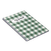 Personalisiertes Salbeigrün Gingham Ästhetik Notiz Notizblock (Rechte Seite)