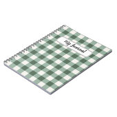 Personalisiertes Salbeigrün Gingham Ästhetik Notiz Notizblock (Linke Seite)