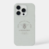 Personalisiertes Salbeigrün im französischen Landh iPhone Hülle (Rückseite)