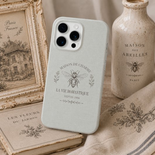 Personalisiertes Salbeigrün im französischen Landh iPhone Hülle