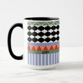 Personalisiertes salbeigrünes geometrisches Muster Tasse (Links)