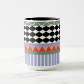Personalisiertes salbeigrünes geometrisches Muster Tasse (Zentrum)