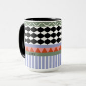 Personalisiertes salbeigrünes geometrisches Muster Tasse (Vorderseite Links)