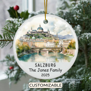 Personalisiertes Salzburger Ornament, Österreich Keramik Ornament